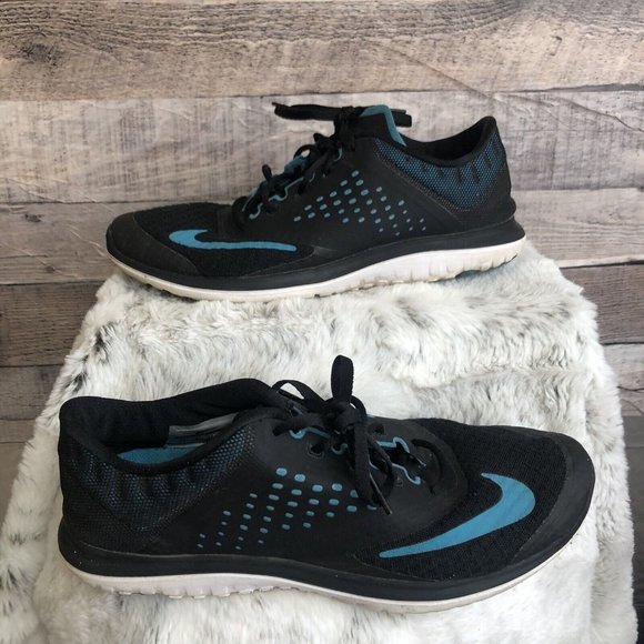 Nike Shoes - Nike Womens FS Lite Run 2 Size 8.5 Shoes Trainers Black Blue Sneakers 684667-009